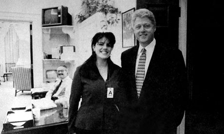 Monica Lewinsky and Bill Clinton photographed together in November 1995